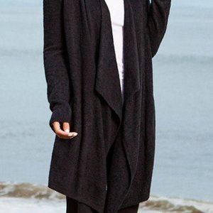 Barefoot Dreams Bamboo Chic Lite Island Wrap Cardigan Sweater Black L/XL
